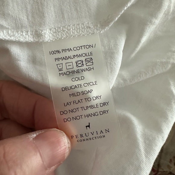 Peruvian Connection white caramel top tee NWT - Picture 6 of 6